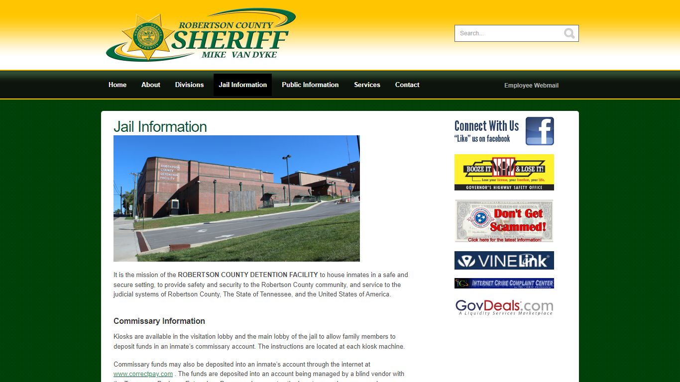 Jail Information - - Robertson County Sheriff's Office