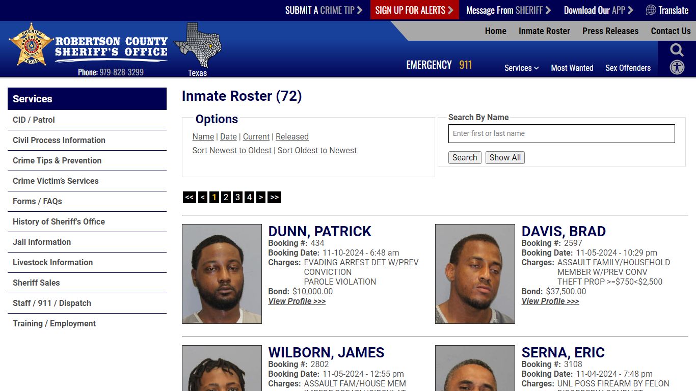 Inmate Roster - Current Inmates Booking Date Descending - Robertson ...